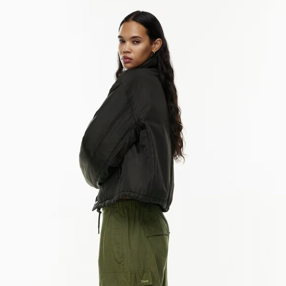 Aritzia Tna Coaches Short Jacket – Black, Size L, Vegan Down (EUC) - Picture 2 of 8